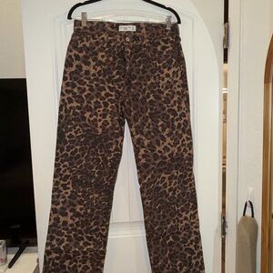 Abercrombie & Fitch Leopard Print Jeans - Brown and Black